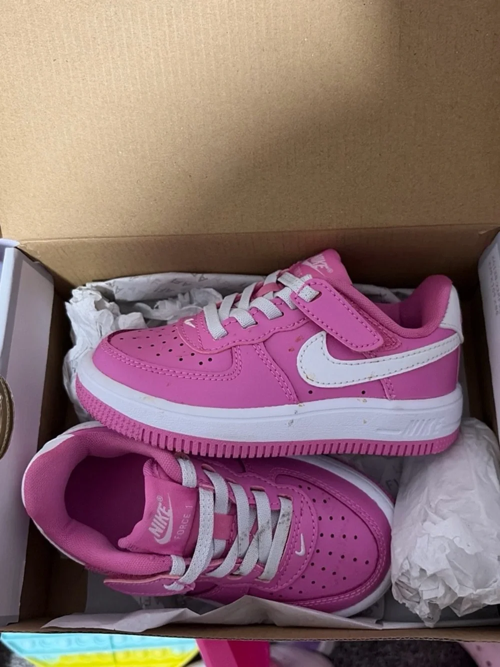 Nike Kids Pink and White Lace-Up Sneakers